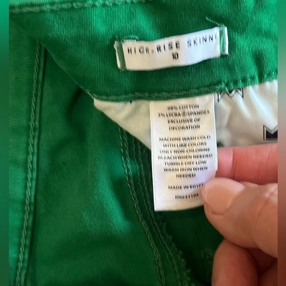 Green Crown & Ivy High Rise Skinny Pants Size 10 - Picture 4 of 7